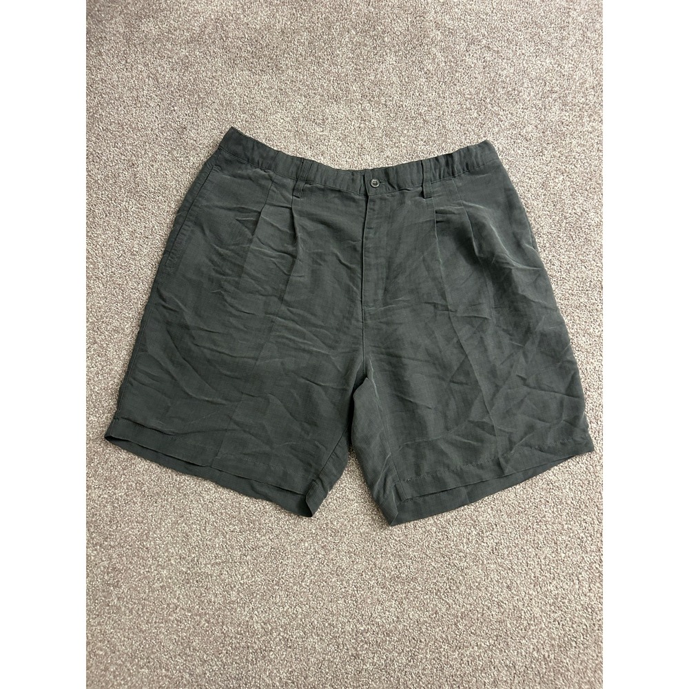 Bamboo Cay Pleated Shorts Mens 36 Gray Excellent Modal Blend Resortwear Casual